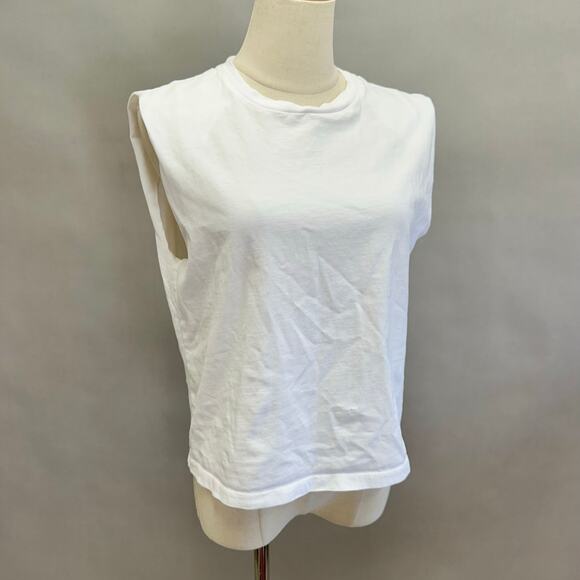 Allsaints Coni Shoulder Pad Cotton Sleeveless Muscle T-shirt - Picture 6 of 14